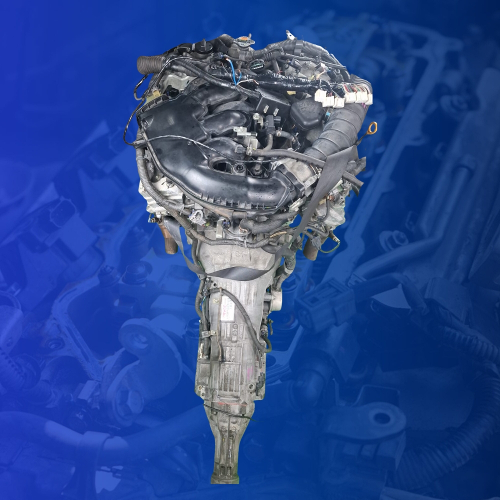 Toyota 3GR‑FE 3.0L V6 engine with automatic gearbox, ECU, and wiring