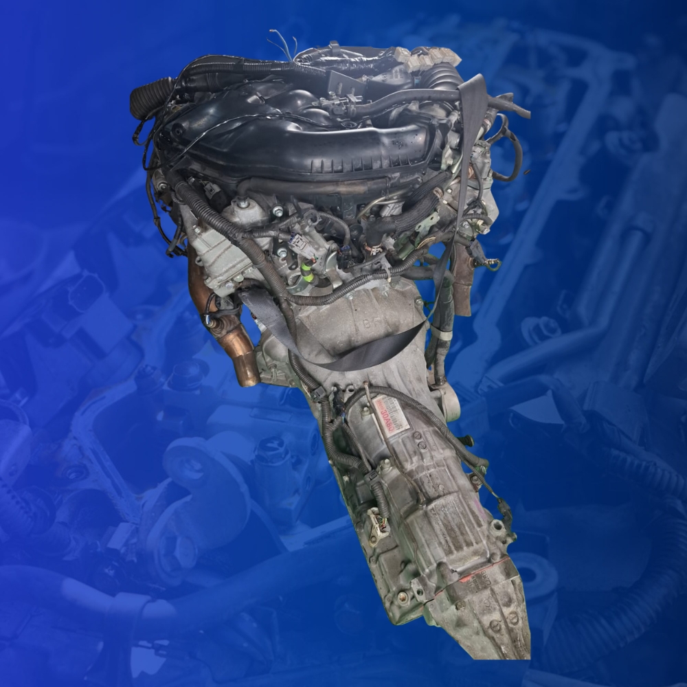 Toyota 3GR‑FE 3.0L V6 engine with automatic gearbox, ECU, and wiring